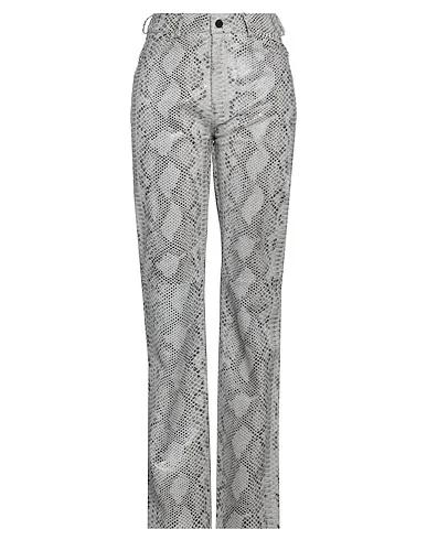 Dove grey Leather Casual pants