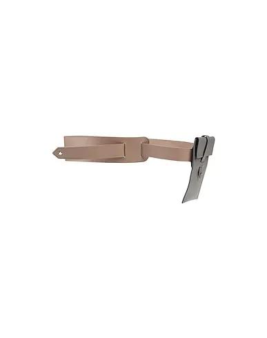 Dove grey Leather High-waist belt