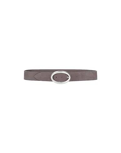 Dove grey Leather Regular belt