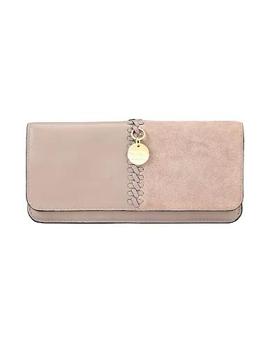 Dove grey Leather Wallet 	TILDA LONG WALLET WITH CHAIN