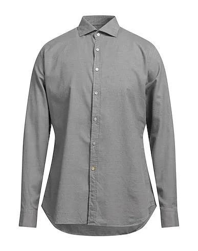 Dove grey Plain weave Checked shirt