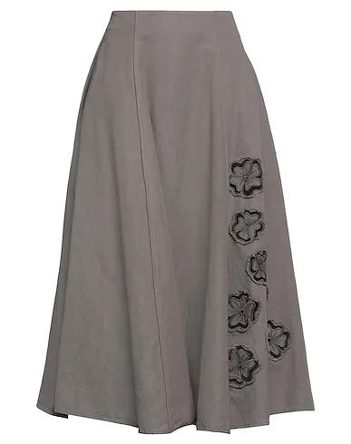 Dove grey Plain weave Maxi Skirts