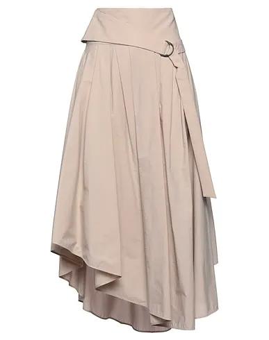 Dove grey Plain weave Midi skirt