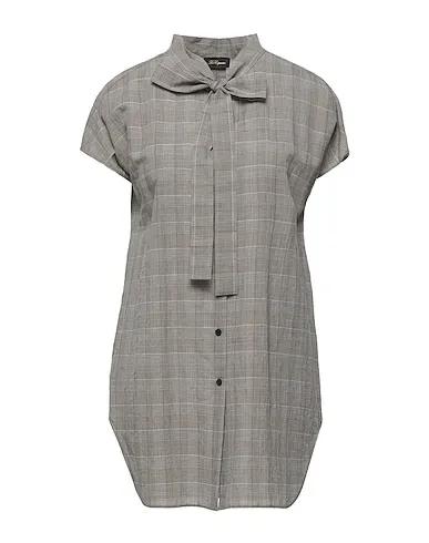 Dove grey Plain weave Patterned shirts & blouses