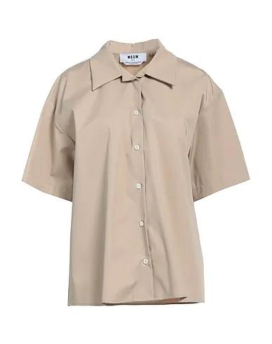 Dove grey Plain weave Solid color shirts & blouses