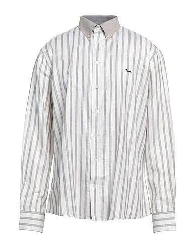 Dove grey Plain weave Striped shirt