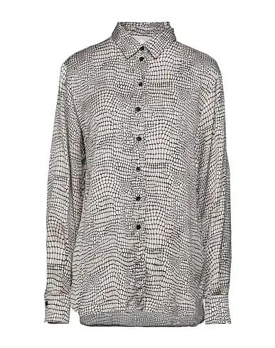 Dove grey Satin Patterned shirts & blouses