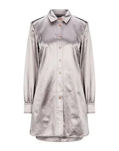 Dove grey Satin Solid color shirts & blouses