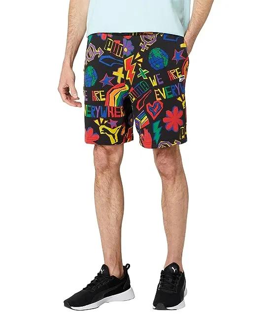 Downtown Pride All Over Print 8" Shorts