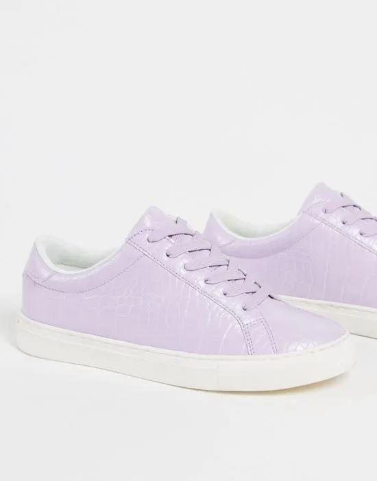 Drama sneakers in lilac croc