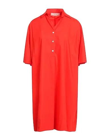 Tomato red Plain weave Office dress