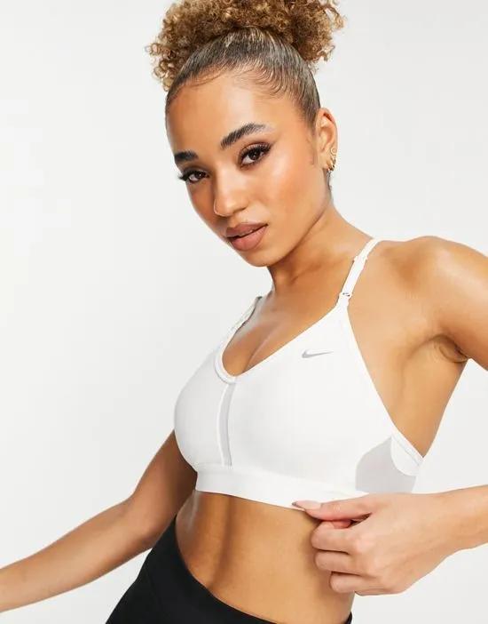 Dri-FIT Indy v-neck light-support padded sports bra in white