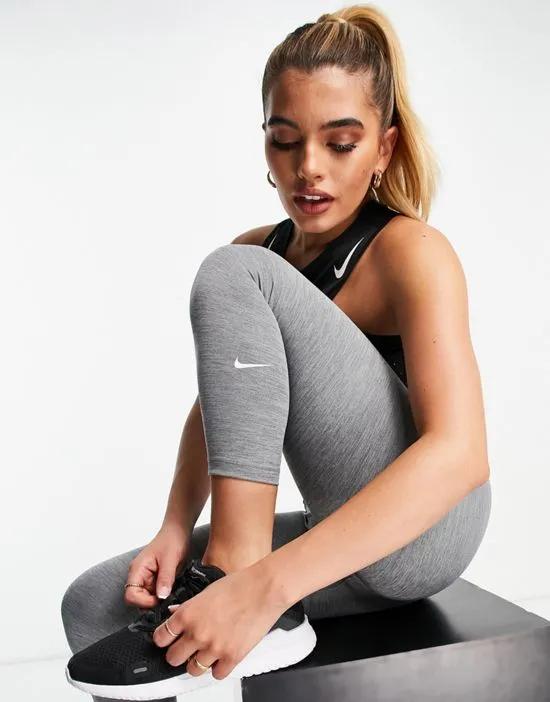 Dri-FIT One mid-rise cropped leggings in gray heather