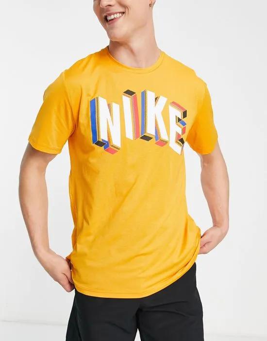 Dri-FIT text logo t-shirt in orange heather