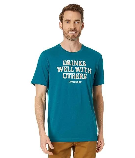 Drinks Well with Others Pub Script Short Sleeve Crusher-Lite™ Tee