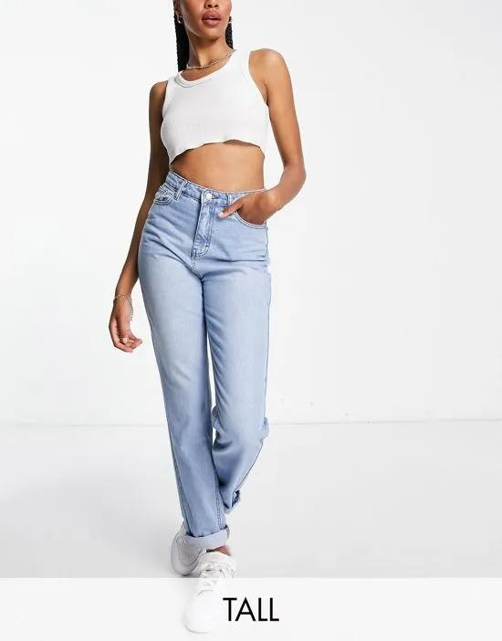 DTT Tall Veron relaxed fit mom jeans in light blue wash