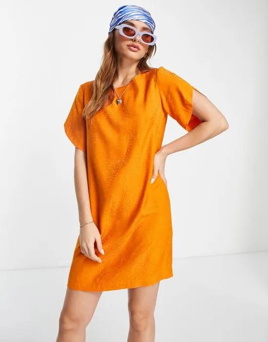 dua drape tunic dress in orange