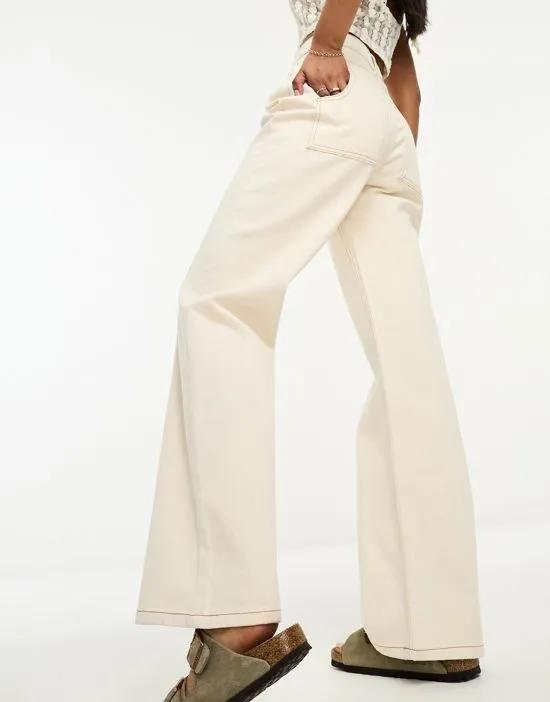 easy straight leg jeans in ivory
