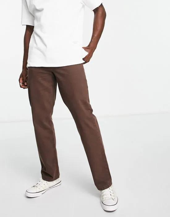 Edge baggy fit jeans in brown wash