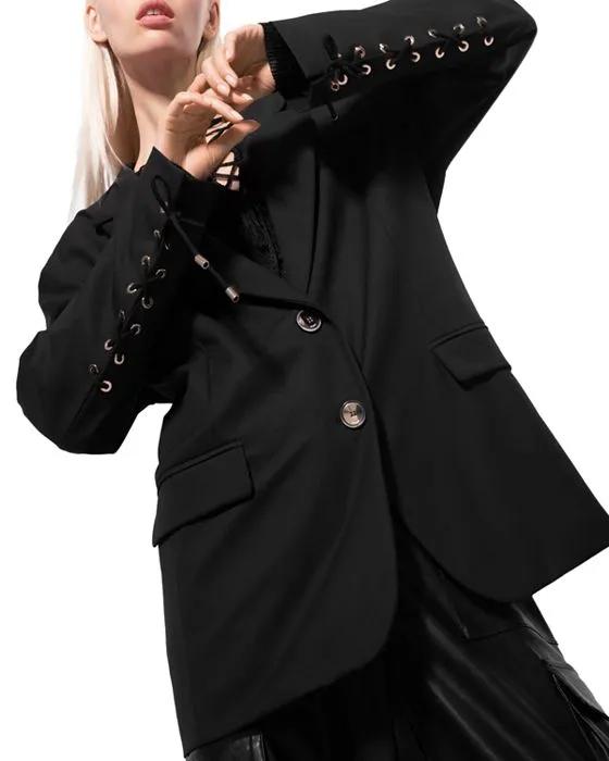 Educato Lace Sleeve Blazer