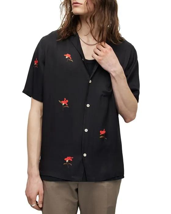 Eivissa Relaxed Fit Short Sleeve Embroidered Shirt
