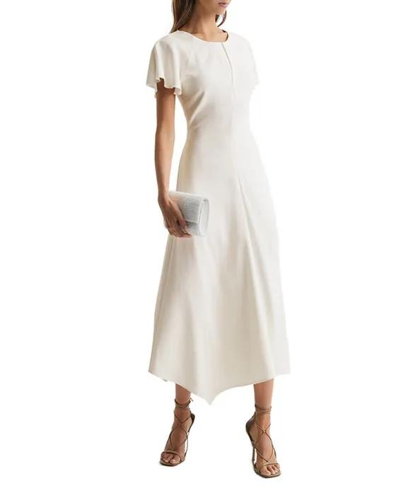 Eleni Flutter Sleeve Midi Dress