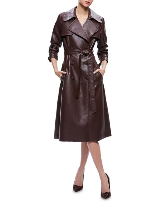 Elicia Faux Leather Trench Coat