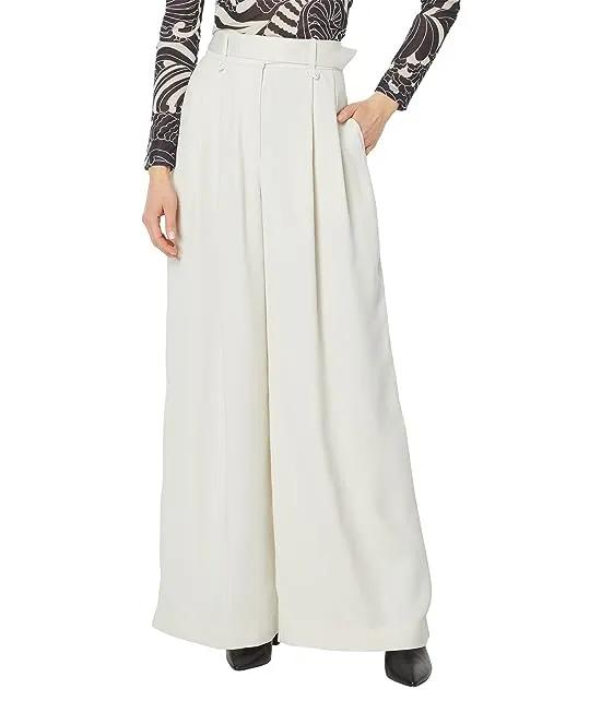 Eliziie Wide Leg Trousers with Pleat Detail
