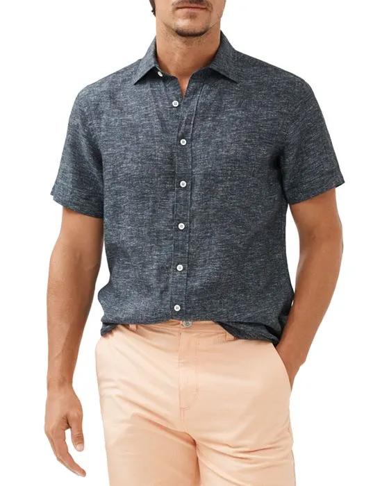 Ellerslie Linen Textured Classic Fit Button-Up Shirt 