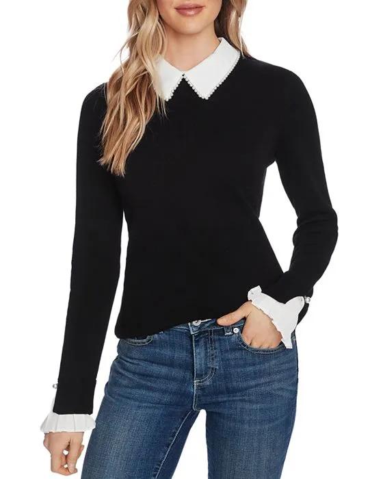 Embellished Collared Sweater