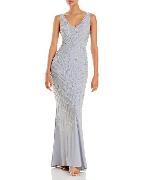 Embellished Column Gown - 100% Exclusive 