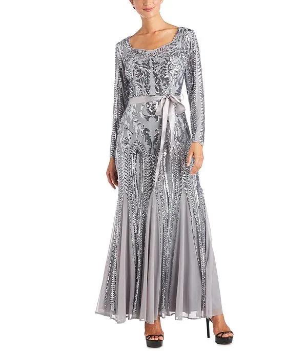 Embellished Godet Gown
