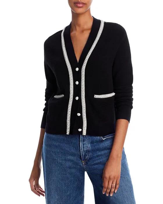 Embellished Novelty Button Cashmere Cardigan - 100% Exclusive