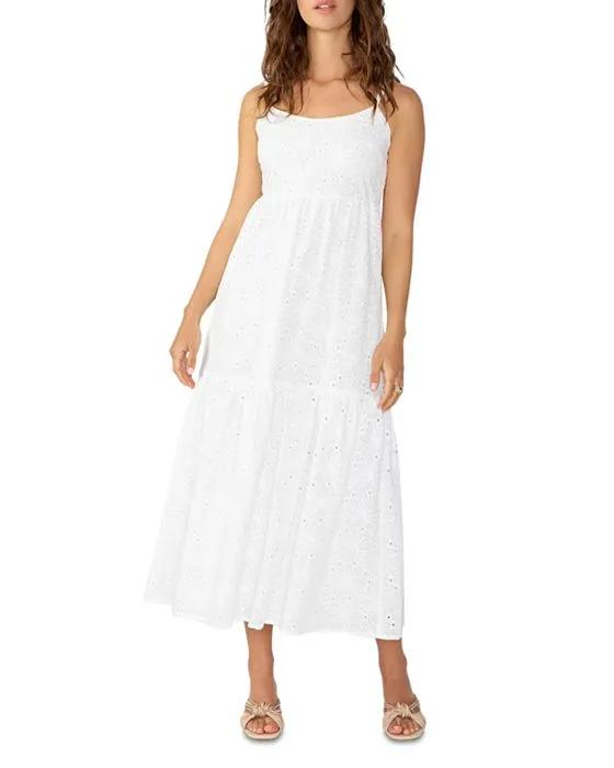Embroidered Eyelet Maxi Dress  