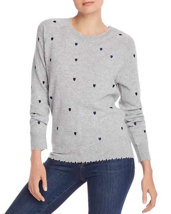 Embroidered Heart Cashmere Sweater - 100% Exclusive 