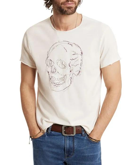 Embroidered Skull Graphic Tee