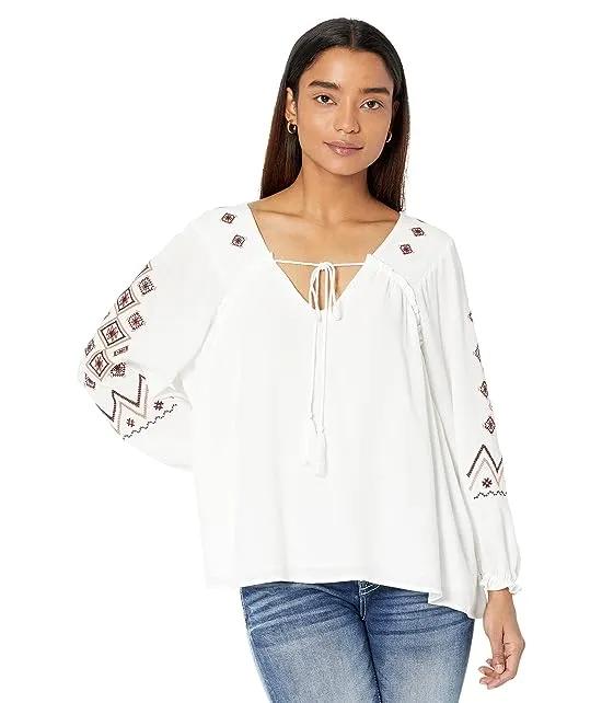 Embroidery Woven Top