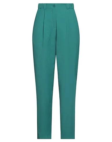 Emerald green Cotton twill Casual pants