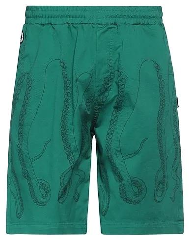 Emerald green Cotton twill Shorts & Bermuda