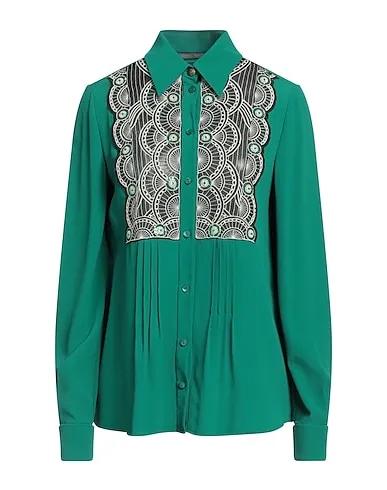 Emerald green Crêpe Patterned shirts & blouses