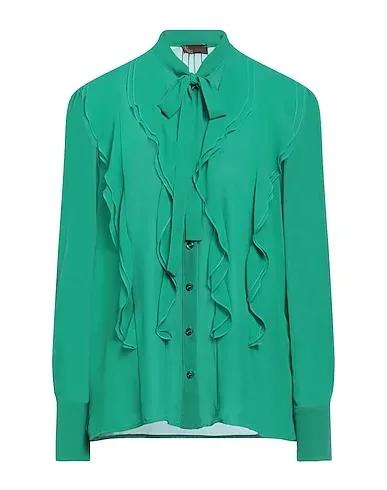 Emerald green Crêpe Shirts & blouses with bow