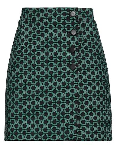 Emerald green Flannel Mini skirt