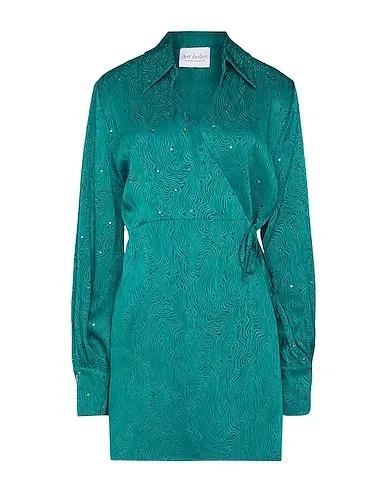 Emerald green Jacquard Short dress