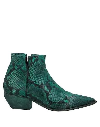 Emerald green Leather Ankle boot