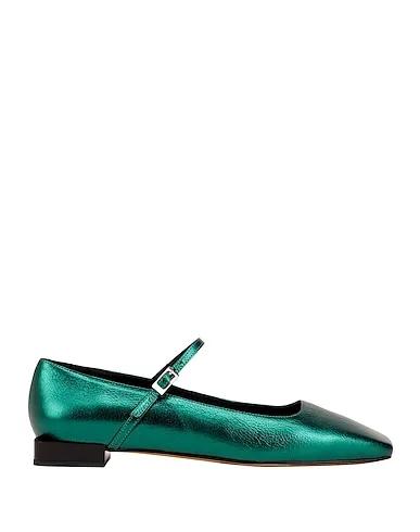 Emerald green Leather Ballet flats LEATHER MARY JANE BALLET
