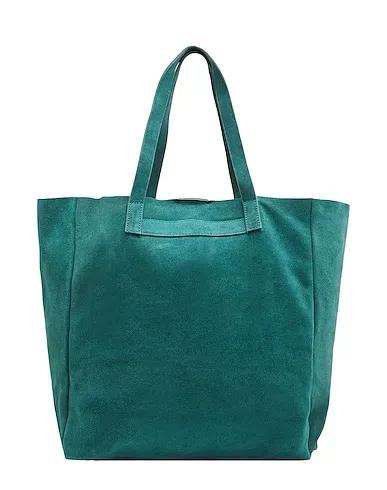 Emerald green Leather Handbag SUEDE TOTE BAG
