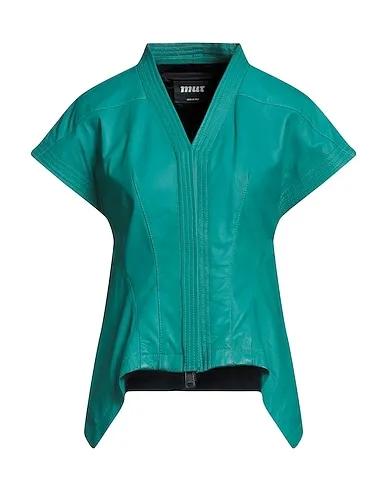 Emerald green Leather Jacket