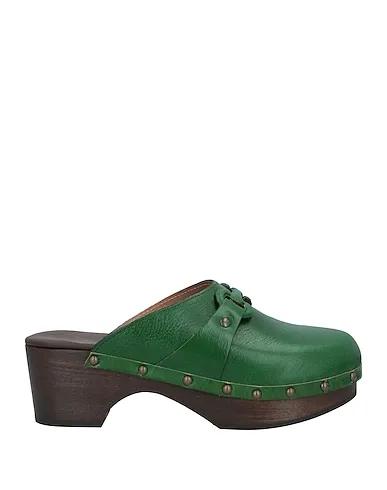 Emerald green Leather Mules and clogs