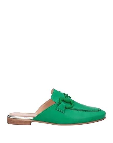 Emerald green Leather Mules and clogs