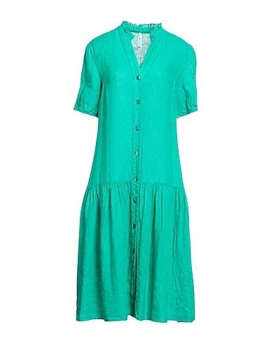 Emerald green Plain weave Midi dress